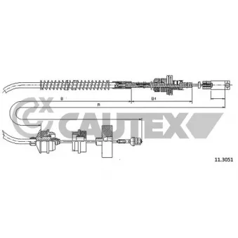 Tirette à câble, commande d'embrayage CAUTEX 762118