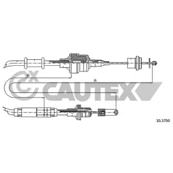 Tirette à câble, commande d'embrayage CAUTEX 762539