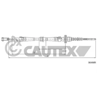 Tirette à câble, commande d'embrayage CAUTEX 762637