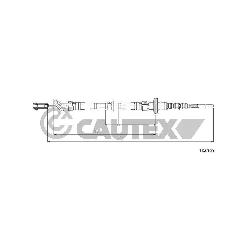 Tirette à câble, commande d'embrayage CAUTEX 762637