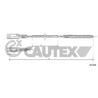 Tirette à câble, commande d'embrayage CAUTEX 762919