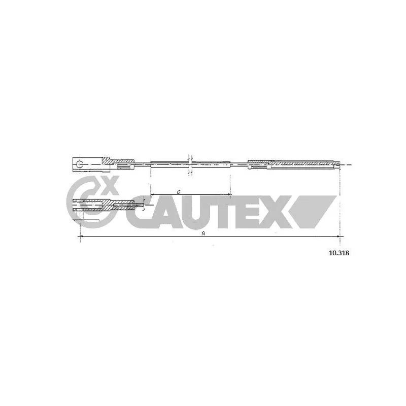 Tirette à câble, commande d'embrayage CAUTEX 762919