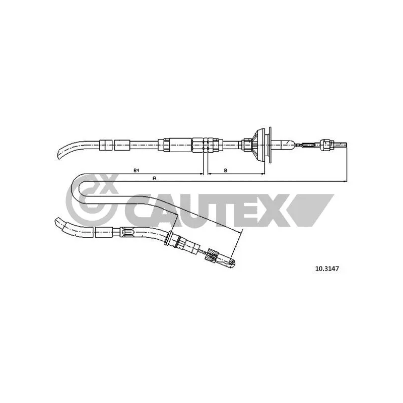 Tirette à câble, commande d'embrayage CAUTEX 762939