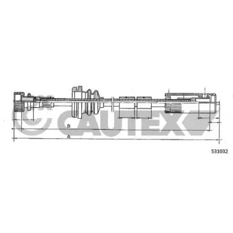 Câble flexible de commande de compteur CAUTEX 762958