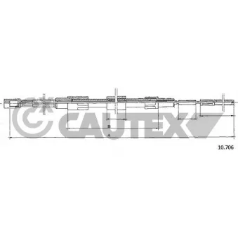 Tirette à câble, frein de stationnement CAUTEX 763008