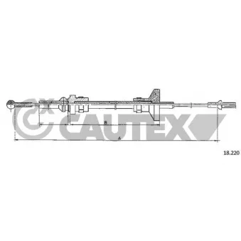Tirette à câble, commande d'embrayage CAUTEX 763191