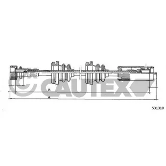 Câble flexible de commande de compteur CAUTEX 765955