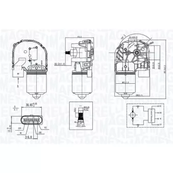 Moteur d'essuie-glace MAGNETI MARELLI 064376200010