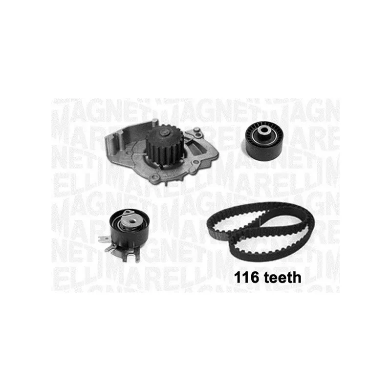 Pompe à eau + kit de courroie de distribution MAGNETI MARELLI 341401690001