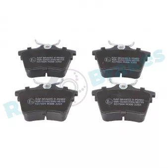 Jeu de 4 plaquettes de frein arrière RAP BRAKES R-P0482