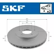 Jeu de 2 disques de frein avant SKF VKBD 80551 V2 - Visuel 2