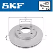 Jeu de 2 disques de frein avant SKF VKBD 80860 V2 - Visuel 2