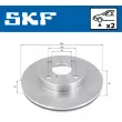 Jeu de 2 disques de frein avant SKF VKBD 80907 V2 - Visuel 2