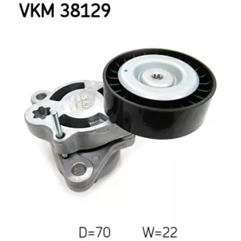 Poulie de tension, courroie trapézoïdale à nervures SKF VKM 38129