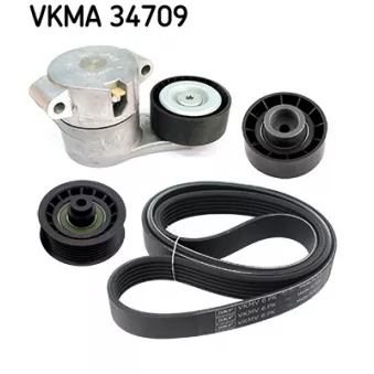 Jeu de courroies trapézoïdales à nervures SKF VKMA 34709