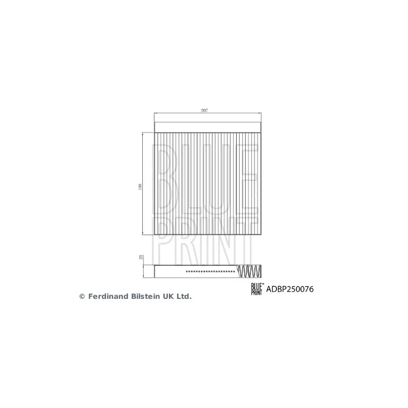 Filtre, air de l'habitacle BLUE PRINT ADBP250076
