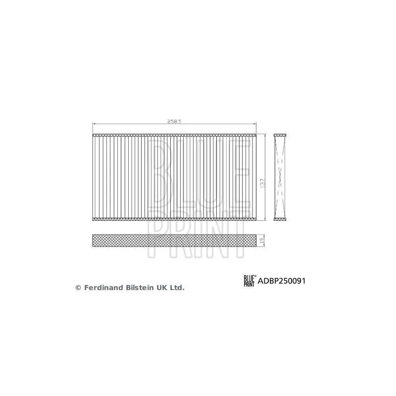 Kit de filtres, air d?habitacle BLUE PRINT ADBP250091