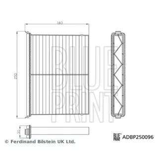 Filtre, air de l'habitacle BLUE PRINT ADBP250096