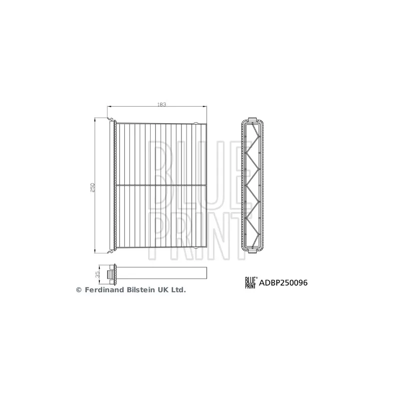 Filtre, air de l'habitacle BLUE PRINT ADBP250096