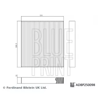 Filtre, air de l'habitacle BLUE PRINT ADBP250098