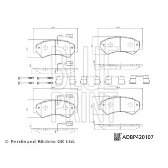Jeu de 4 plaquettes de frein avant BLUE PRINT ADBP420107