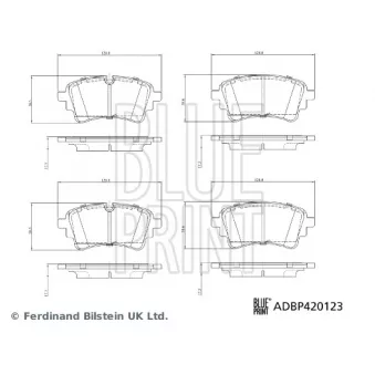 Jeu de 4 plaquettes de frein arrière BLUE PRINT ADBP420123