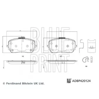 Jeu de 4 plaquettes de frein avant BLUE PRINT ADBP420124