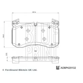 Jeu de 4 plaquettes de frein avant BLUE PRINT ADBP420132