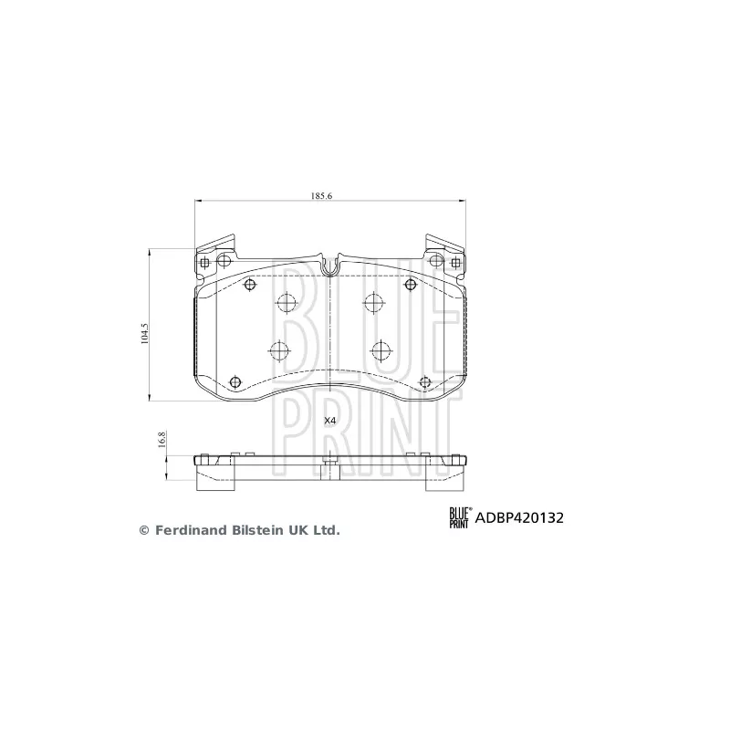 Jeu de 4 plaquettes de frein avant BLUE PRINT ADBP420132