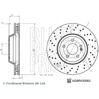 Jeu de 2 disques de frein avant BLUE PRINT ADBP430083