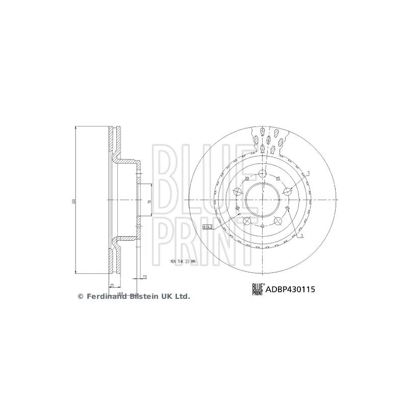 Jeu de 2 disques de frein avant BLUE PRINT ADBP430115