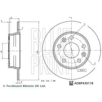 Jeu de 2 disques de frein arrière BLUE PRINT