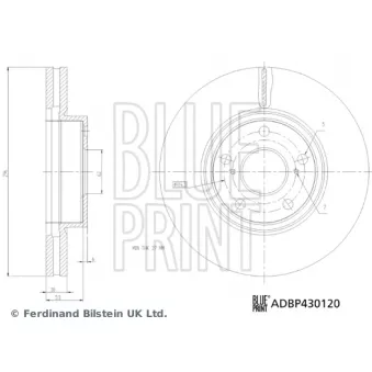 Jeu de 2 disques de frein avant BLUE PRINT ADBP430120