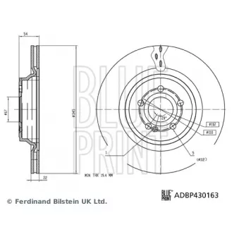 Jeu de 2 disques de frein arrière BLUE PRINT ADBP430163
