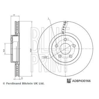 Jeu de 2 disques de frein avant BLUE PRINT ADBP430166