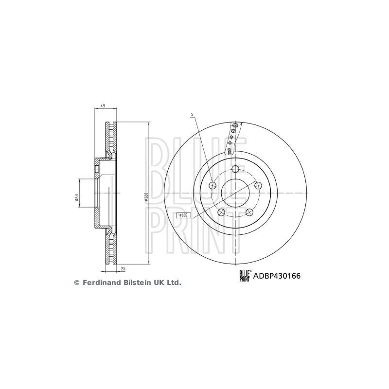 Jeu de 2 disques de frein avant BLUE PRINT ADBP430166