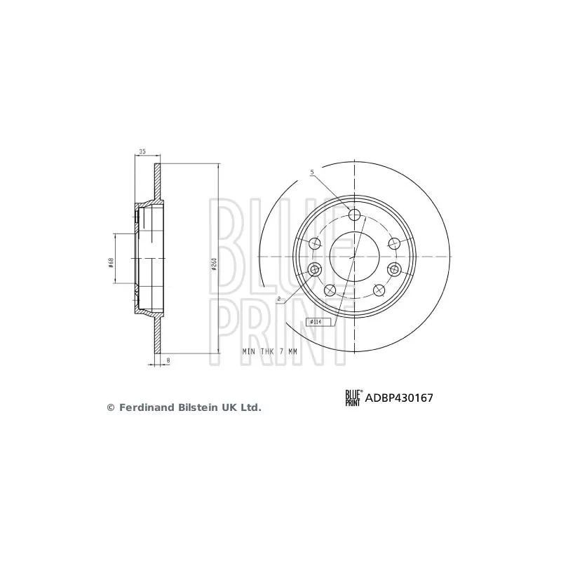 Jeu de 2 disques de frein arrière BLUE PRINT ADBP430167