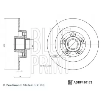 Jeu de 2 disques de frein arrière BLUE PRINT ADBP430172