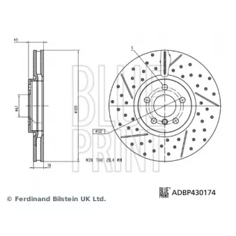 Jeu de 2 disques de frein avant BLUE PRINT ADBP430174