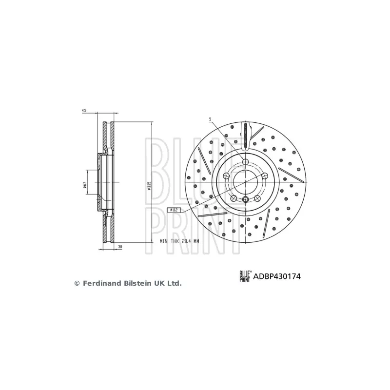 Jeu de 2 disques de frein avant BLUE PRINT ADBP430174
