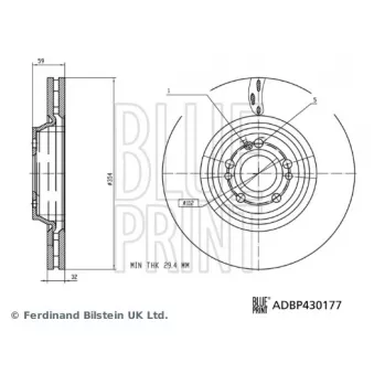 Jeu de 2 disques de frein avant BLUE PRINT ADBP430177