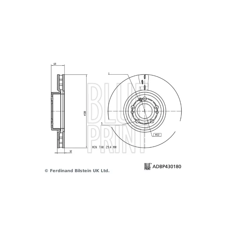 Jeu de 2 disques de frein avant BLUE PRINT ADBP430180