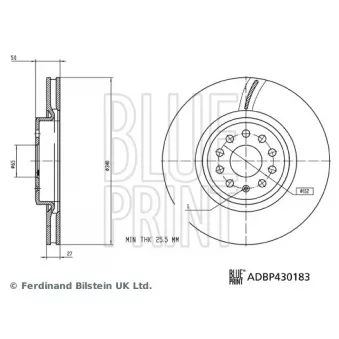 Jeu de 2 disques de frein avant BLUE PRINT ADBP430183