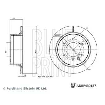Jeu de 2 disques de frein arrière BLUE PRINT ADBP430187