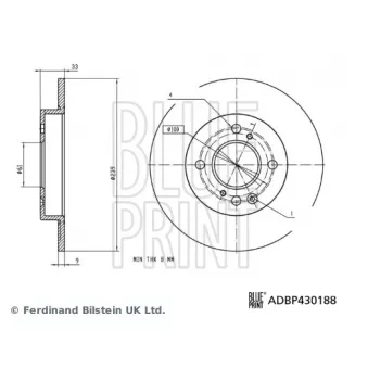Jeu de 2 disques de frein arrière BLUE PRINT ADBP430188