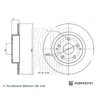 Jeu de 2 disques de frein arrière BLUE PRINT ADBP430191