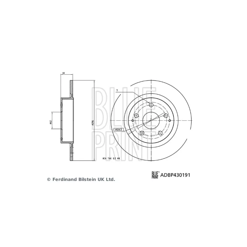 Jeu de 2 disques de frein arrière BLUE PRINT ADBP430191