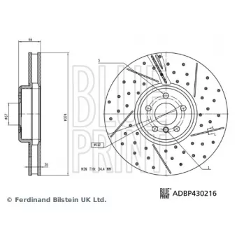 Disque de frein avant droit BLUE PRINT