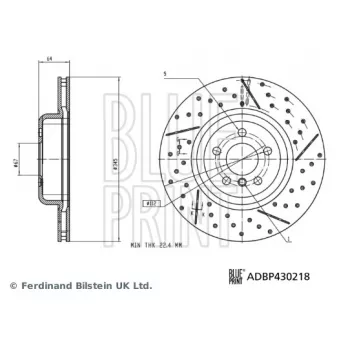 Disque de frein arrière droit BLUE PRINT ADBP430218