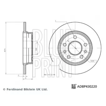 Jeu de 2 disques de frein arrière BLUE PRINT ADBP430220